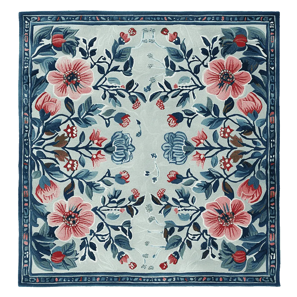 Gilded Floral Prayer Hand Tufted Rug