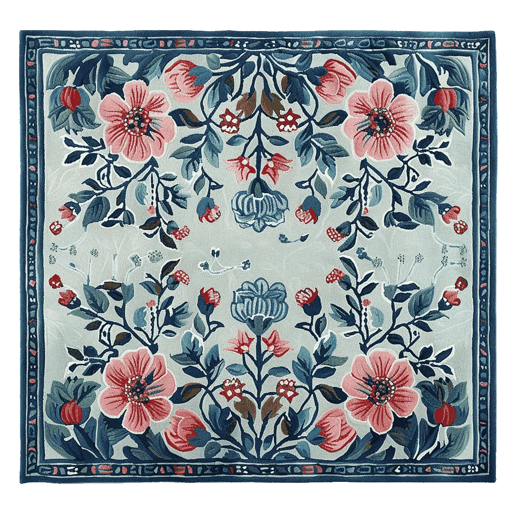 Gilded Floral Prayer Hand Tufted Rug