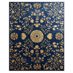 Gold Flora Midnight Hand Tufted Viscose Rug