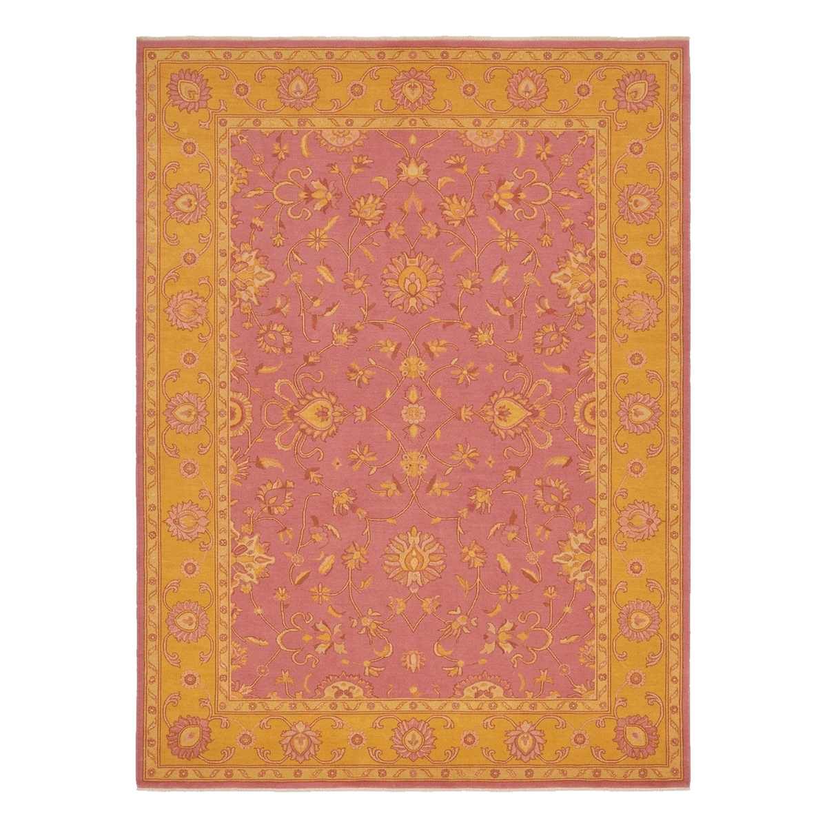 Golden Garden Silhouette Hand Knotted Rug 