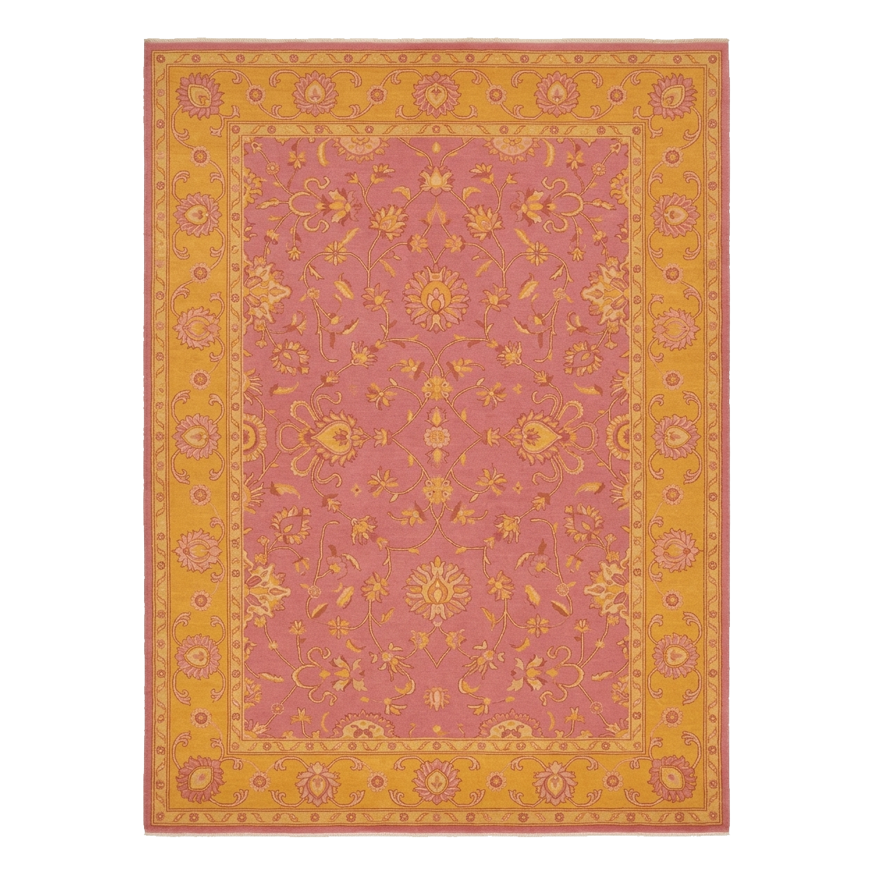 Golden Garden Silhouette Hand Knotted Rug 
