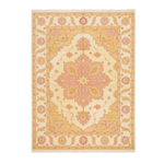 Golden Stepped Blossom Hand Knotted Rug