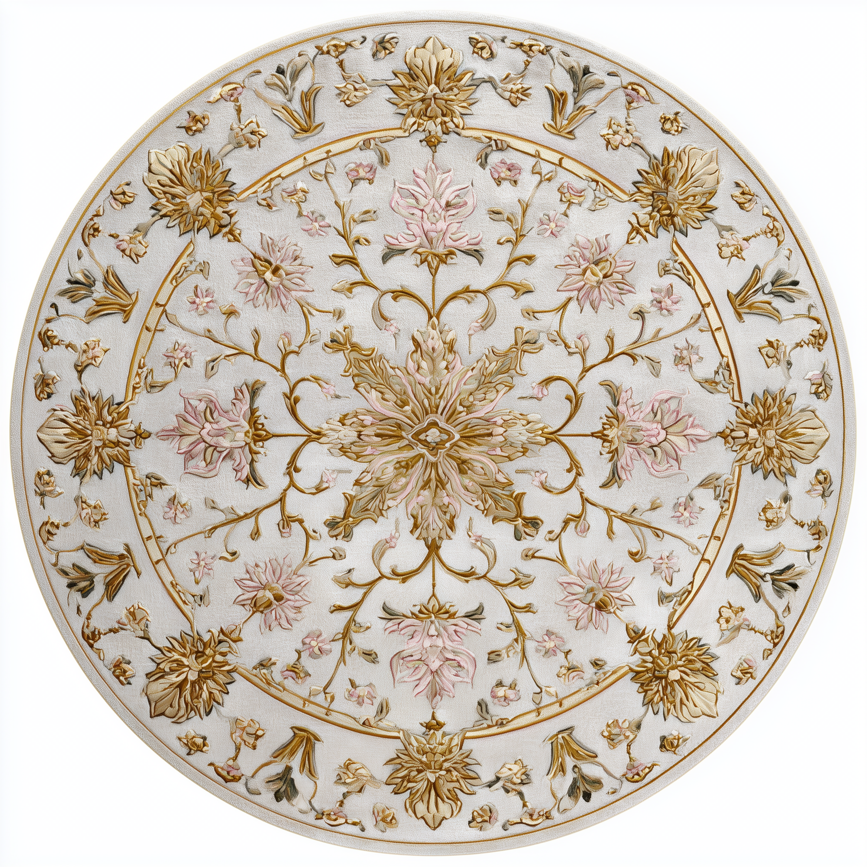 Golden Versailles Medallion Hand Tufted Viscose Rug