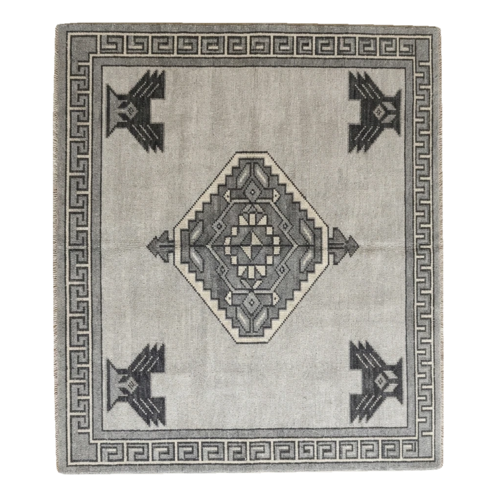 Graphite Eagle Diamond Hand Knotted Rug - alternate view