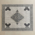 Graphite Eagle Diamond Hand Knotted Rug - studio photo