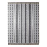 Graphite Rain Stripes Flatweave Cotton Dhurrie Rug