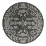 Graphite Scholar Relics Round Hand Knotted Rug - alternate view