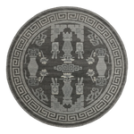 Graphite Scholar Relics Round Hand Knotted Rug