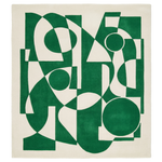 Green Abstract Blocks Hand Tufted Viscose Rug 