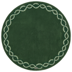 Green Chain Border Hand Tufted Round Rug 