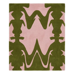Green Pillar Shape Hand Tufted Wool Rug 
