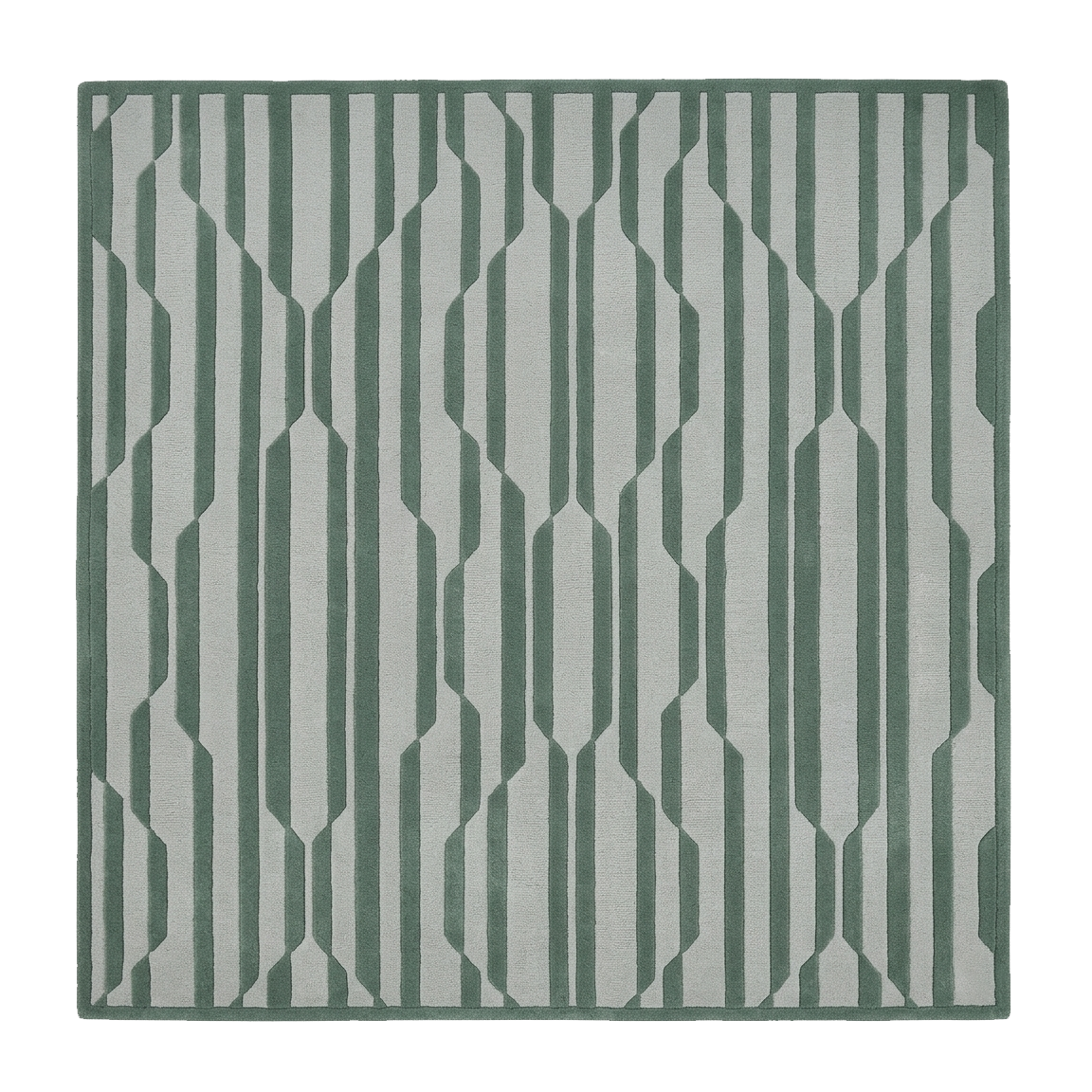 Grey Glitch Square Hand Tufted Wool Rug