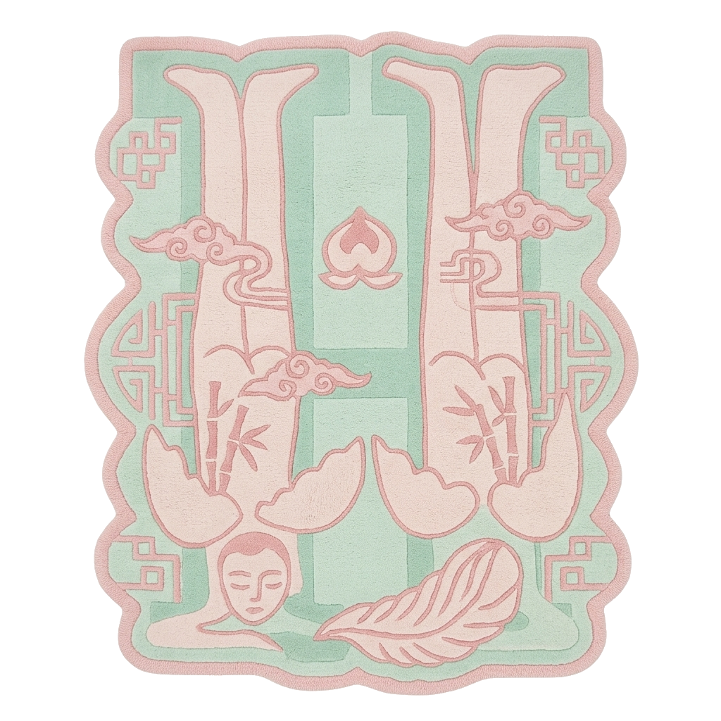 Heavenly H Letter Hand Tufted Wool Rug