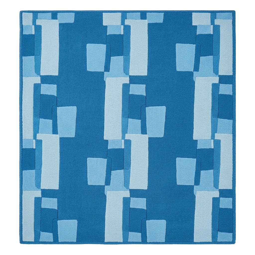 Ice Block Square Hand Tufted Rig 