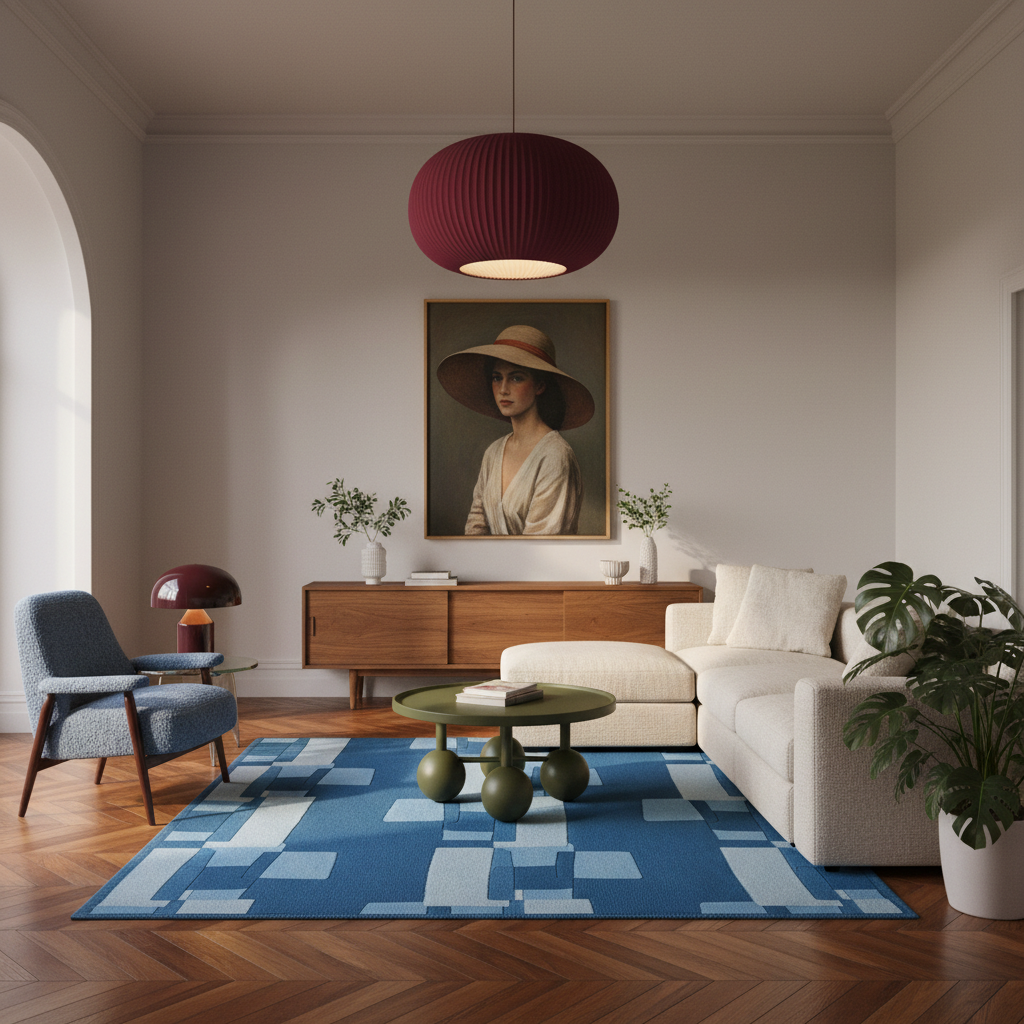 Ice Block Square Hand Tufted Rug