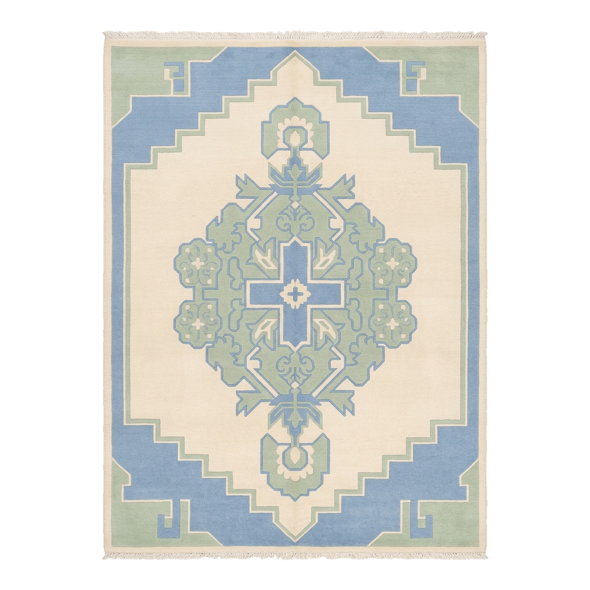 Ice Blue Heritage Hand Knotted Rug 