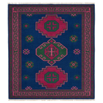 Indigo Clover Rhythm Hand Knotted Rug 