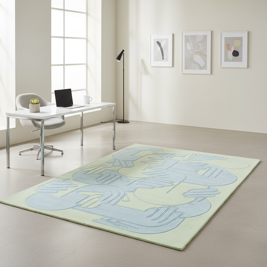 Indigo Harmony Hand Tufted Wool Rug