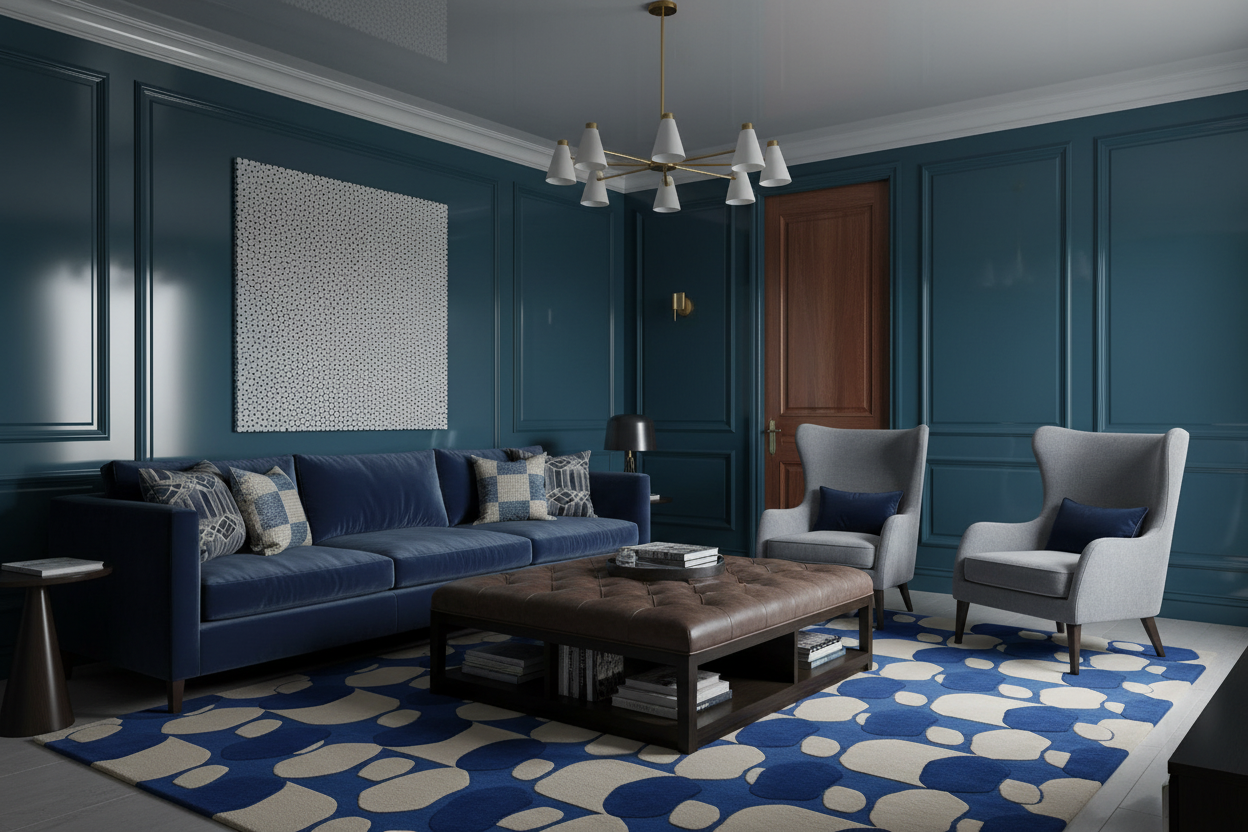 Indigo Mountain Whisper Hand Tufted Wool Rug