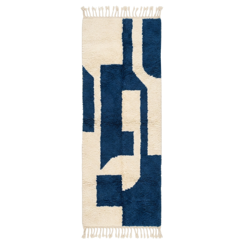 Indigo Puzzle Moroccan Shag Rug