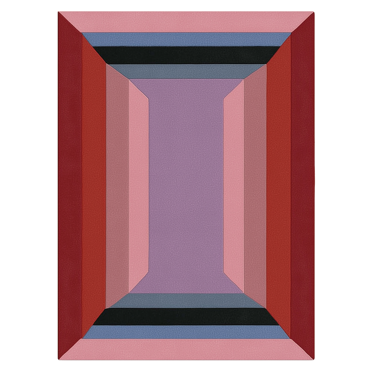Infinite Frame in Rose & Slate Hand Tufted Wool Rug 