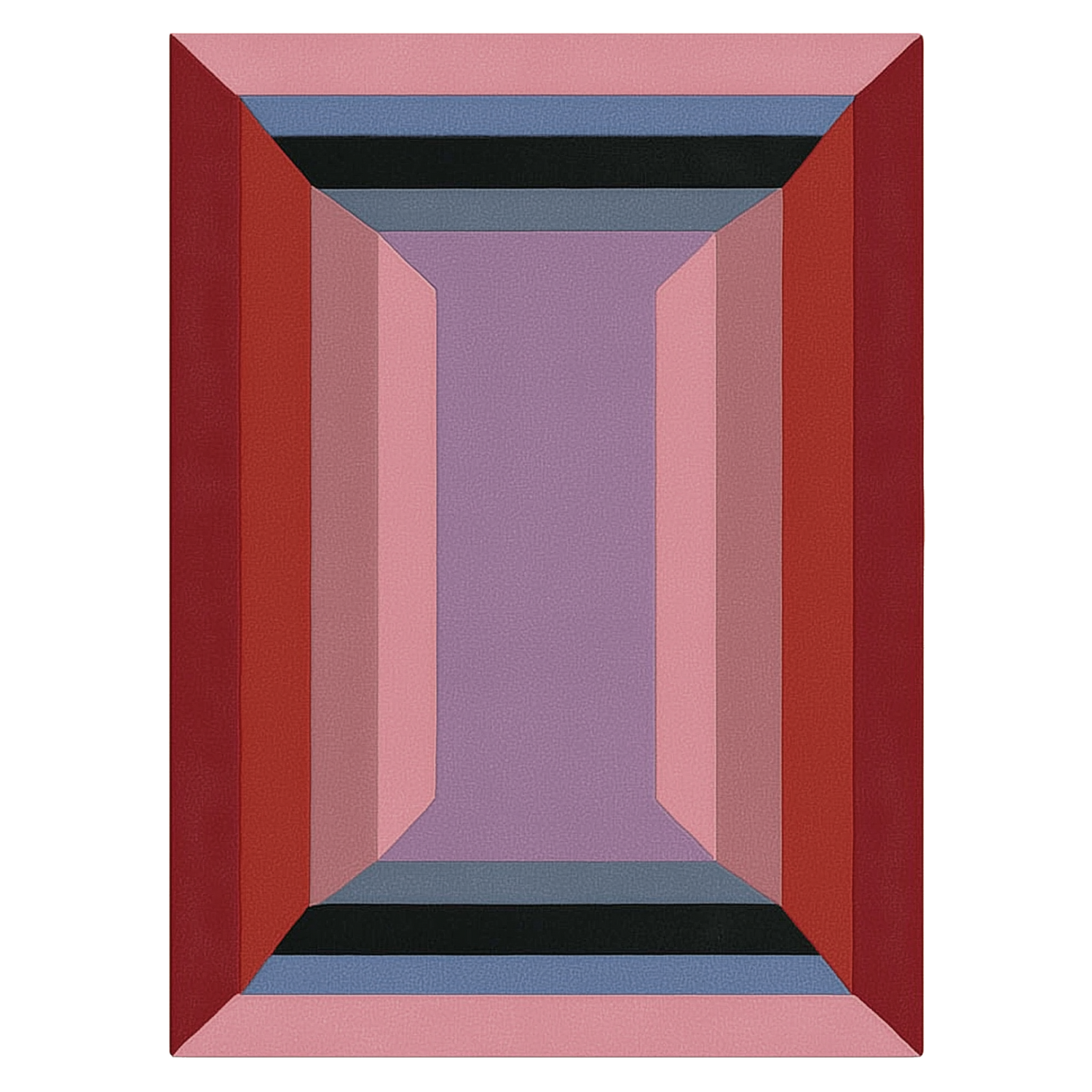 Infinite Frame in Rose & Slate Hand Tufted Wool Rug 