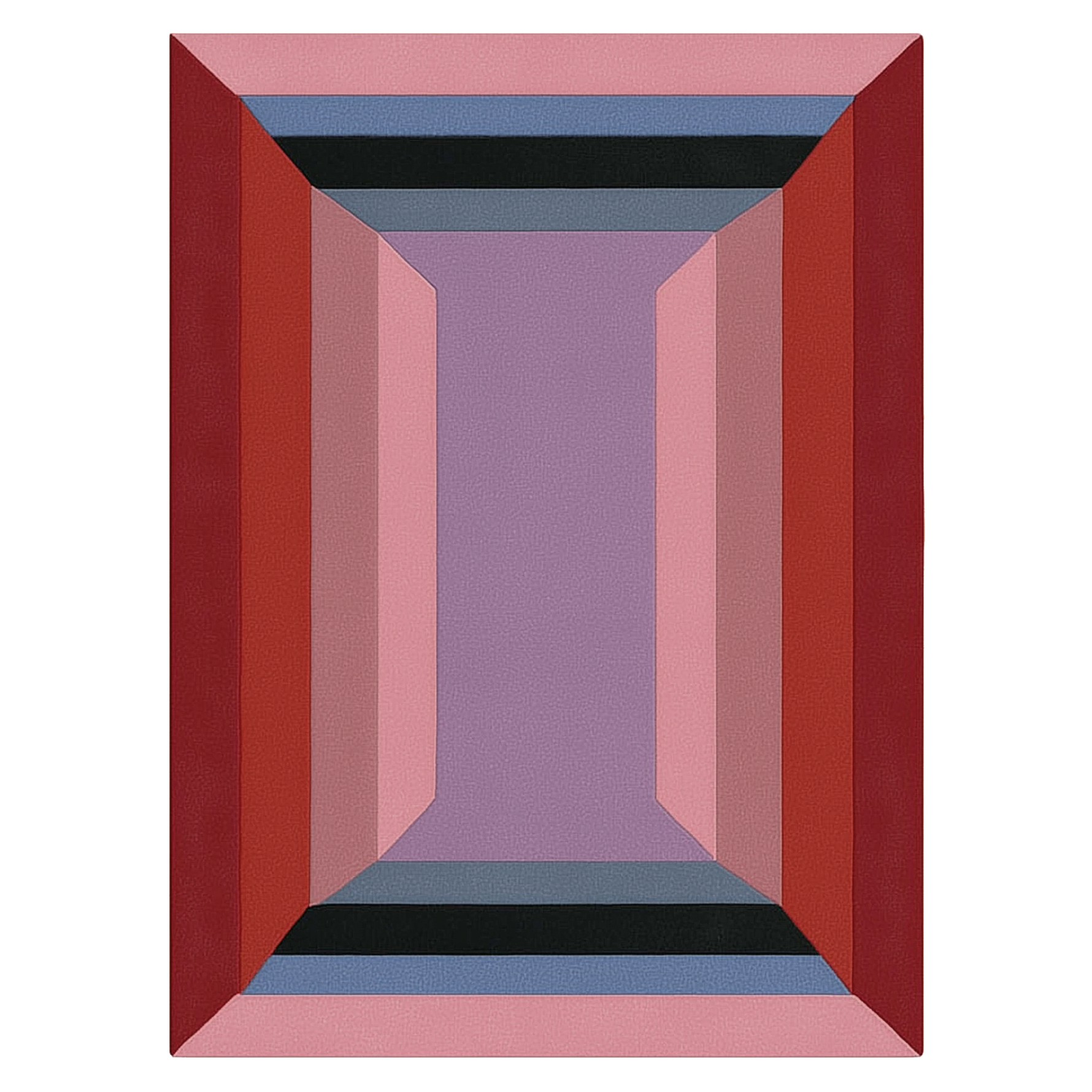 Infinite Frame in Rose & Slate Hand Tufted Wool Rug 