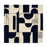 Ink-Blotand Scribble Square Hand Tufted Rug 