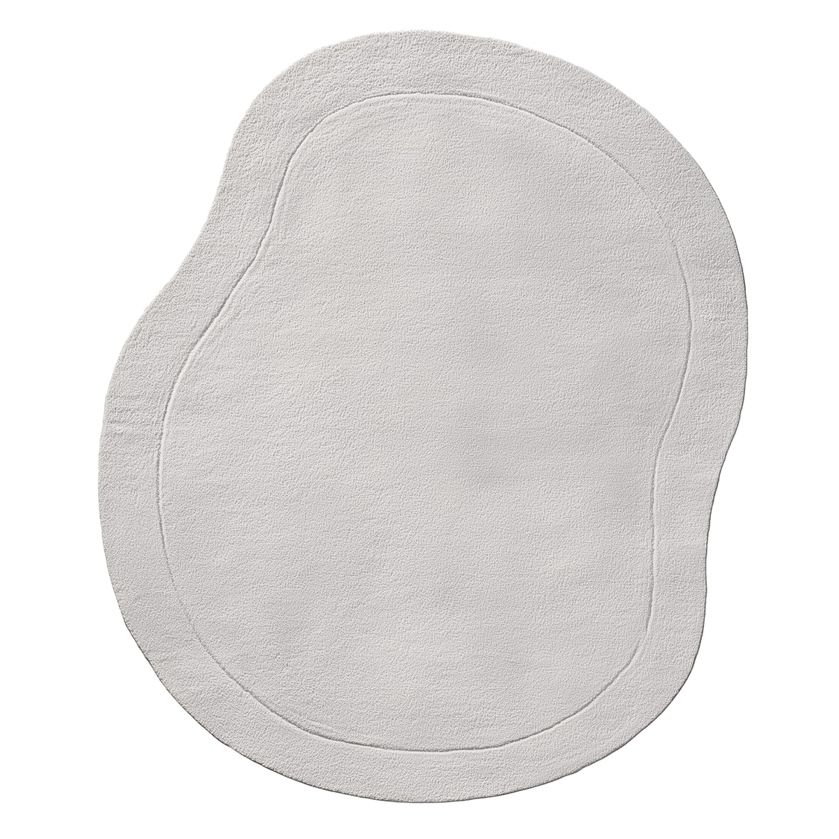 Irregular Shape White Hand Tufted Wool Rug