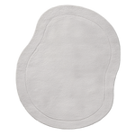 Irregular Shape White Hand Tufted Wool Rug