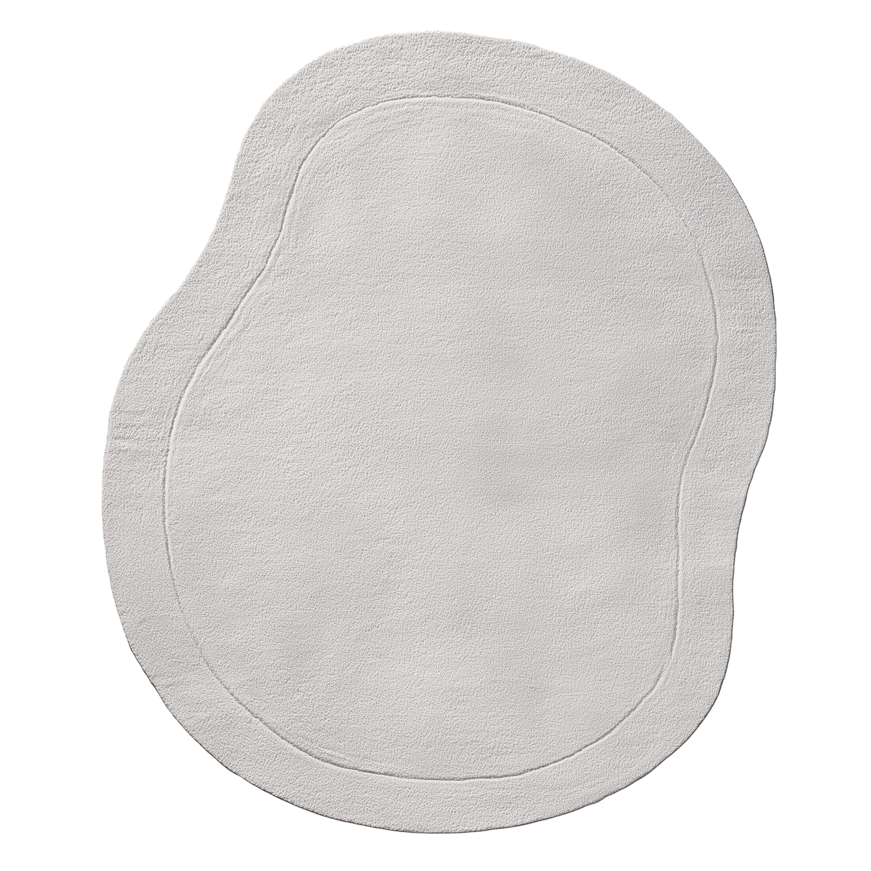 Irregular Shape White Hand Tufted Wool Rug