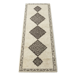 Ivory Charcoal Tiles Hand Tufted Runner Rug