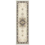 Ivory Rosette Parade Hand Tufted Runner Rug - studio photo