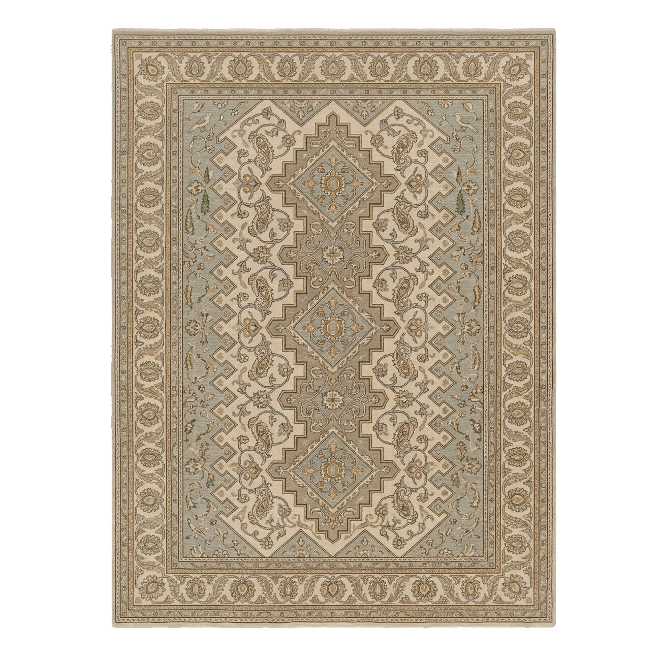 Ivory Oasis Hand Knotted Rug
