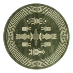 Jade Antique Vessels Round Hand Knotted Rug - alternate view