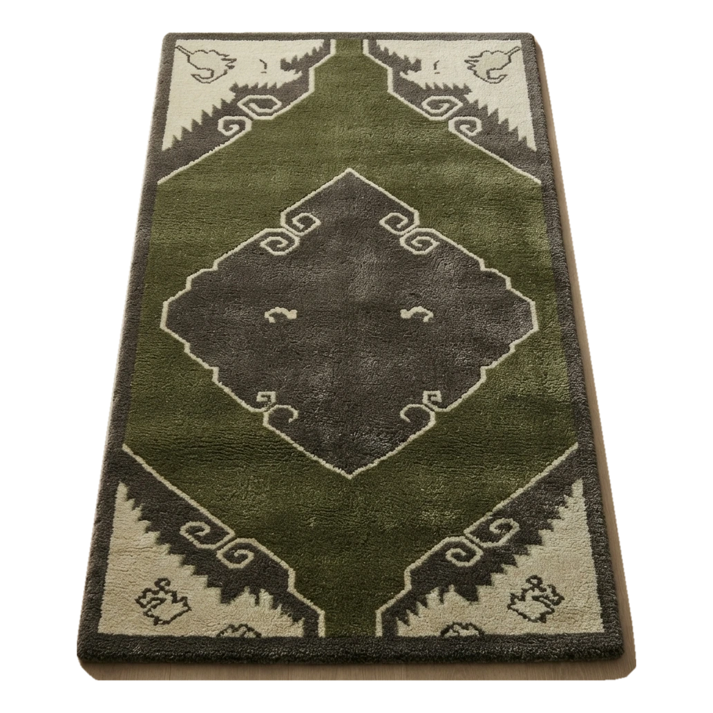 Juniper Cloud Temple Hand Tufted Runner Rug