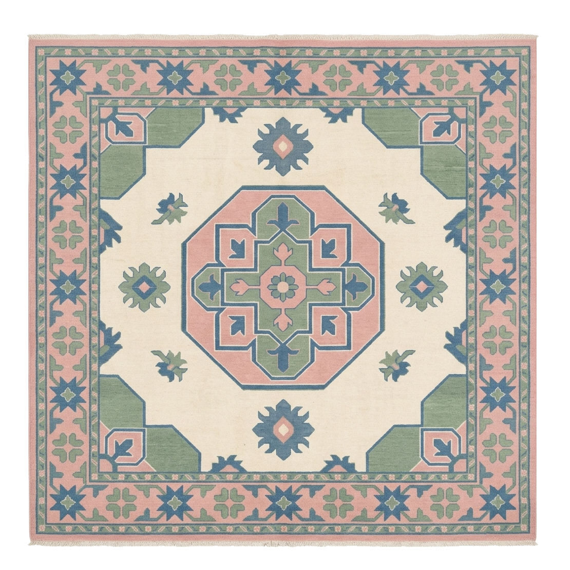 Kaleidoscope Court Hand Knotted Square Rug