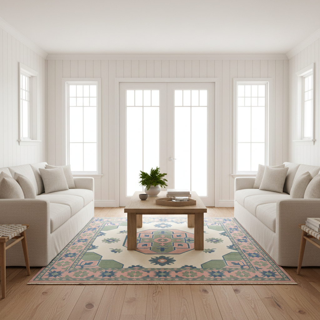 Kaleidoscope Court Hand Knotted Square Rug