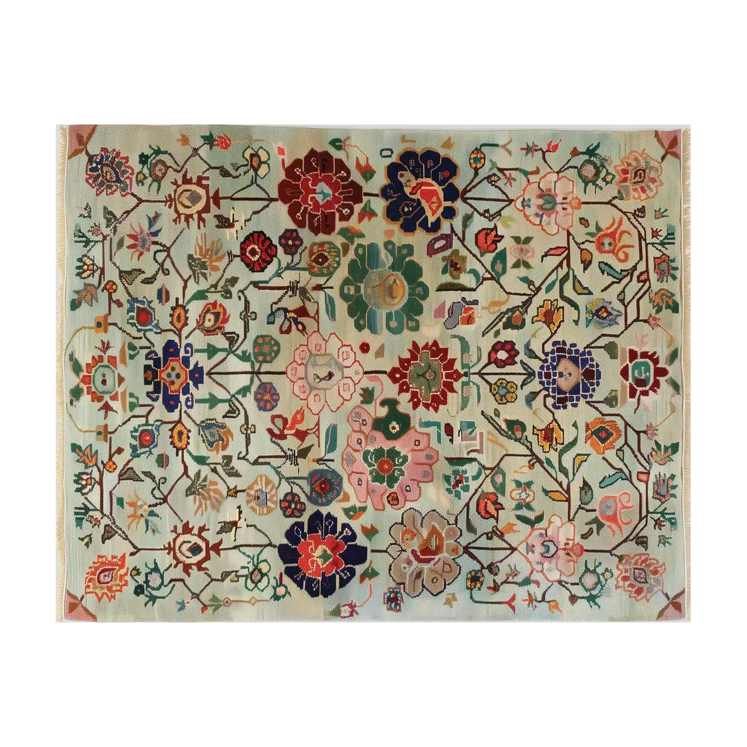 Kaleidoscope Garden Knotted Wool Rug