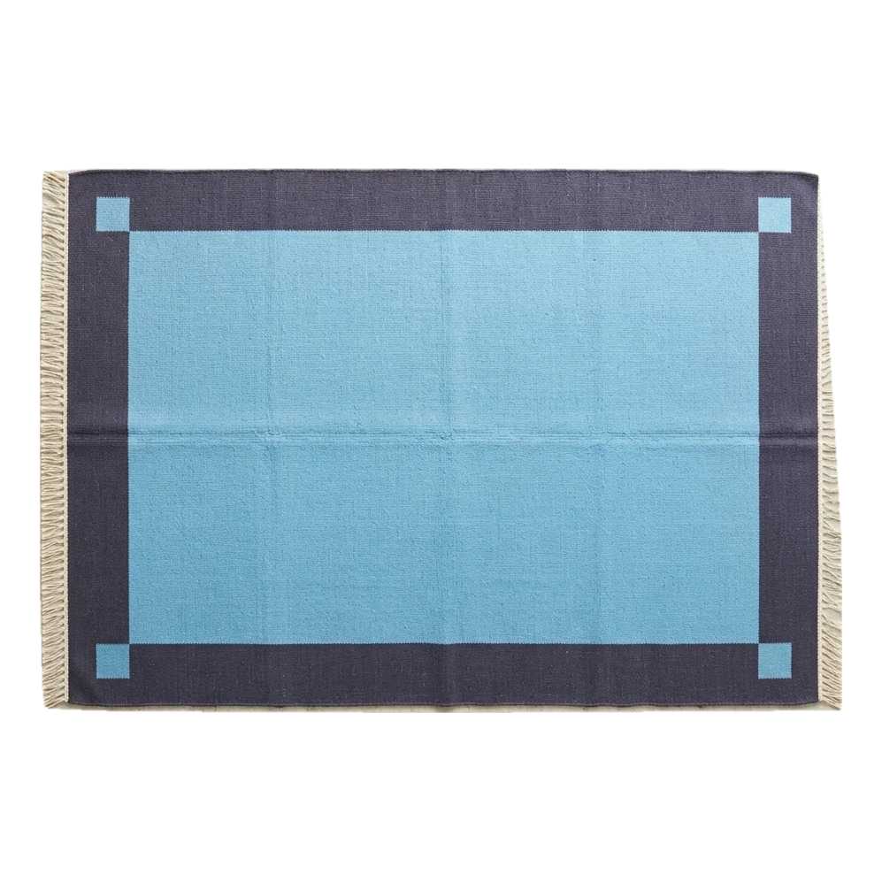 Lagoon Frame Flatweave Cotton Dhurrie Rug - alternate view