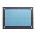 Lagoon Frame Flatweave Cotton Dhurrie Rug - alternate view