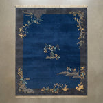 Lapis Garden Pavilion Hand Knotted Rug - studio photo