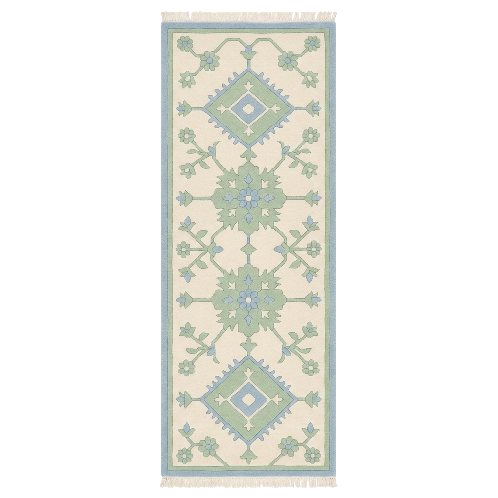 Lattice Ivy Hand Knotted Runner Rug