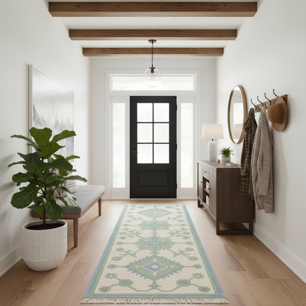 Lattice Ivy Hand Knotted Runner Rug