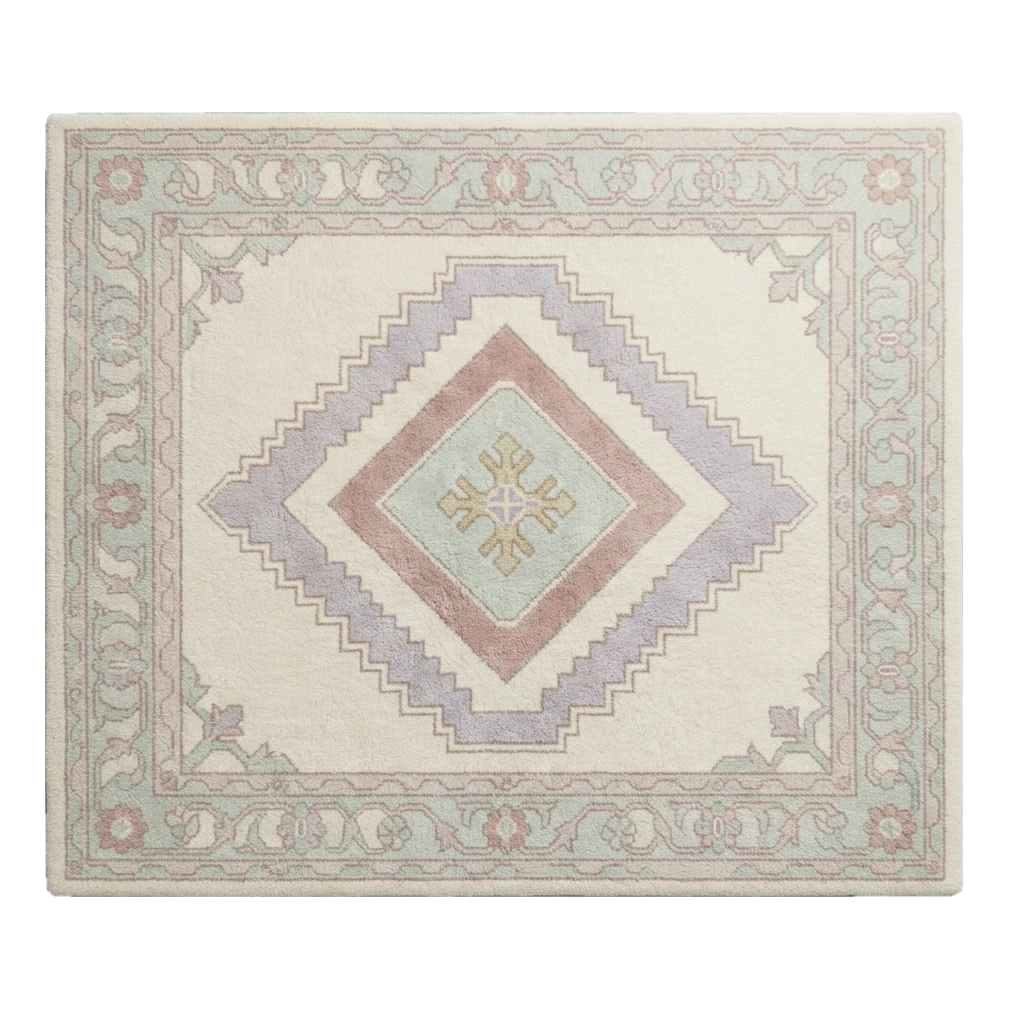 Lavender Mist Diamond Hand Tufted Wool Rug - alternate view