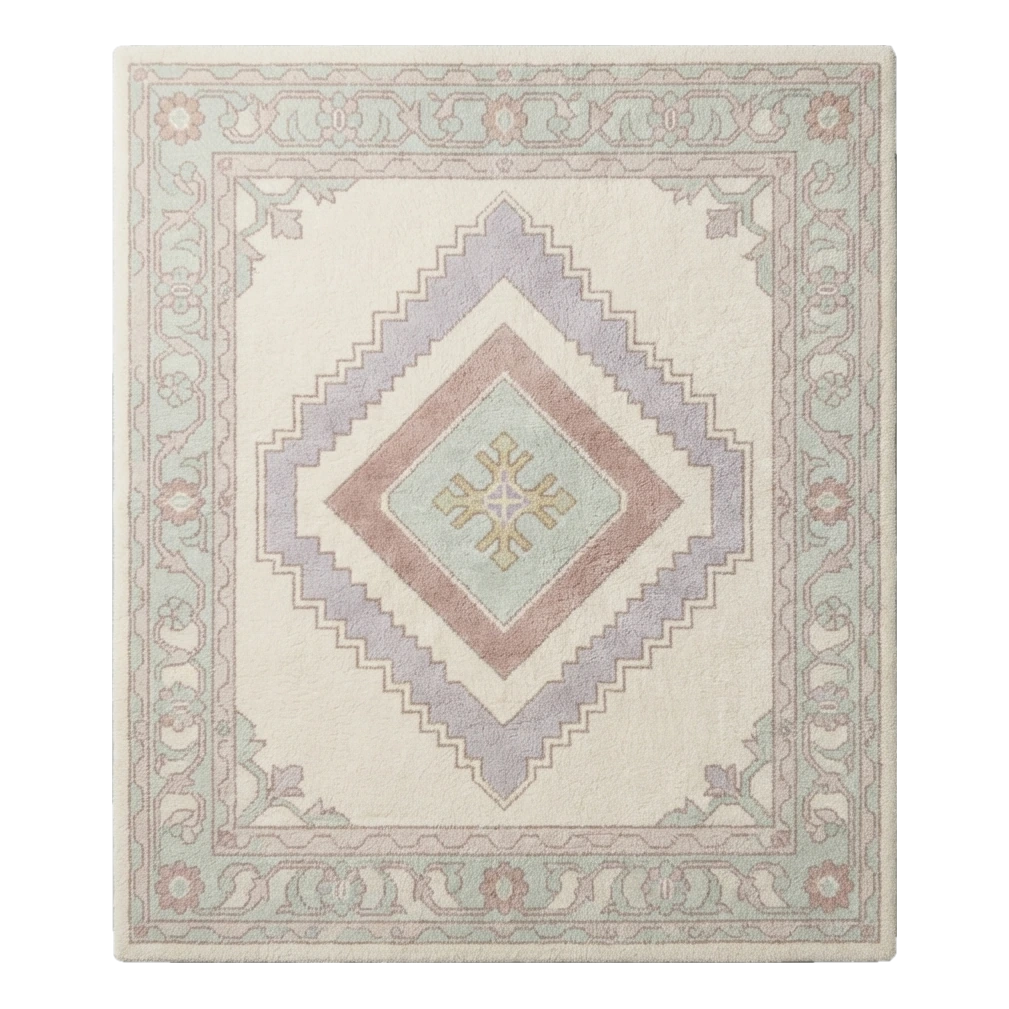 Lavender Mist Diamond Hand Tufted Wool Rug