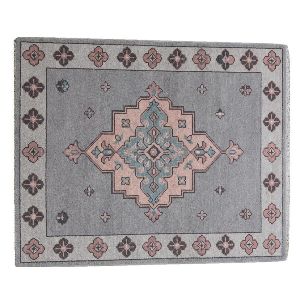 Lilac Mist Medallion Hand Knotted Rug - alternate view