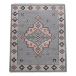 Lilac Mist Medallion Hand Knotted Rug