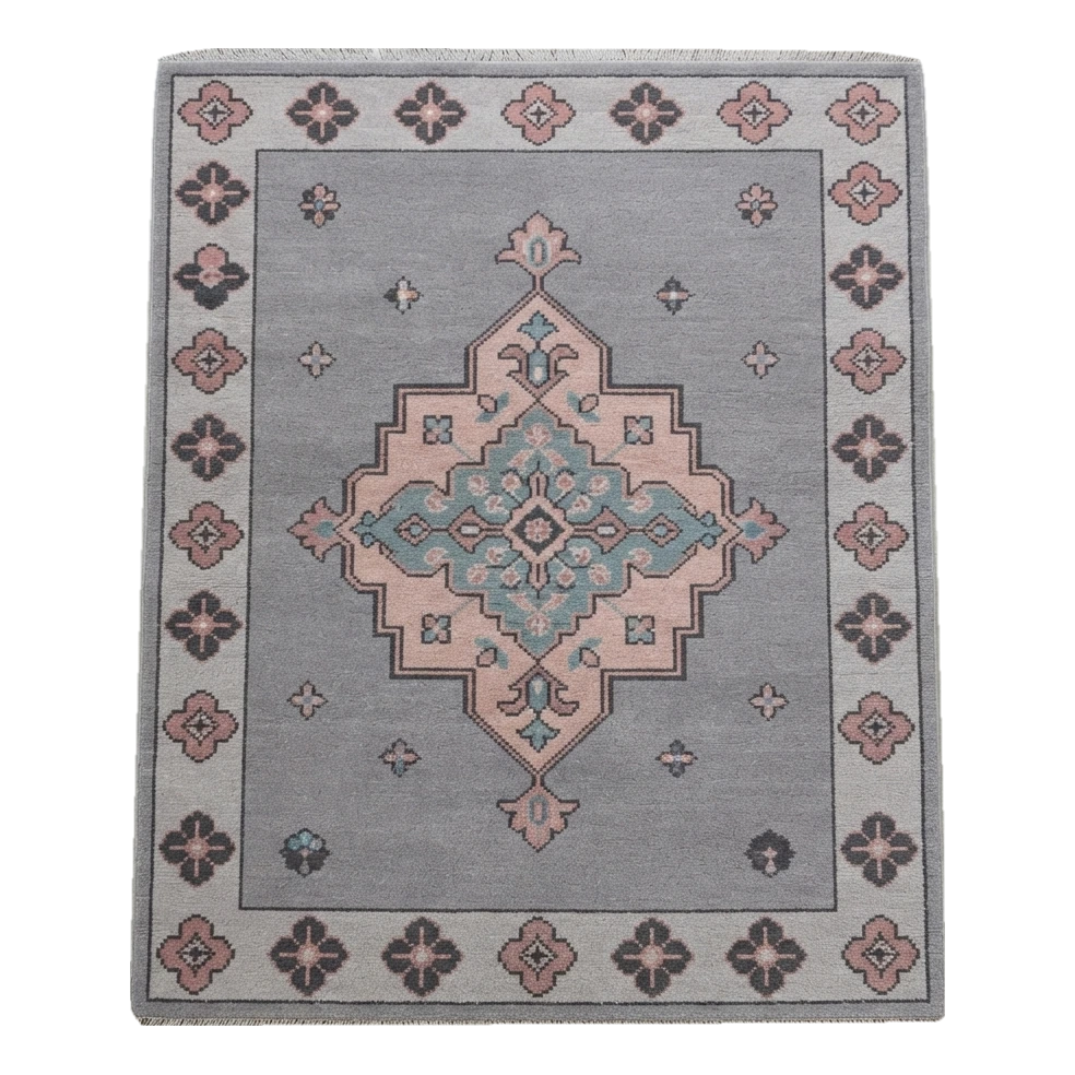 Lilac Mist Medallion Hand Knotted Rug