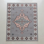 Lilac Mist Medallion Hand Knotted Rug - studio photo